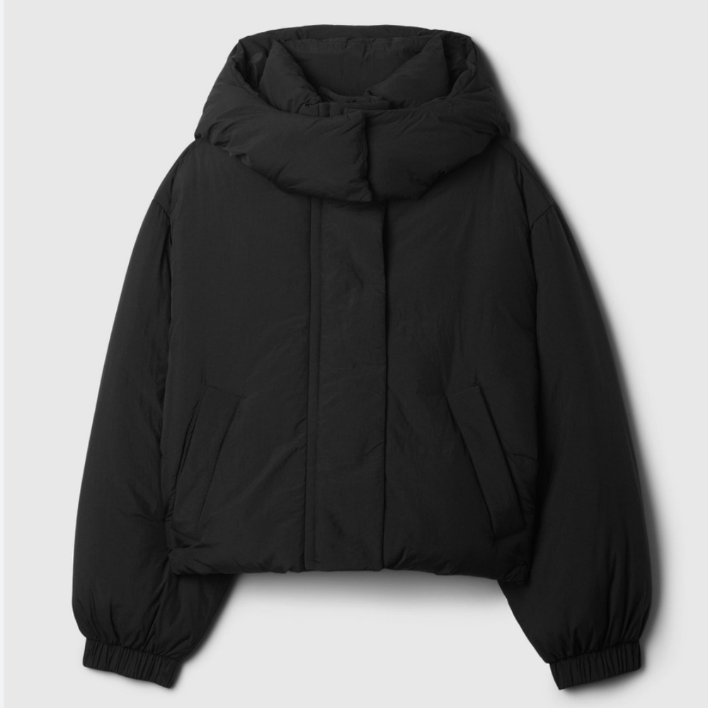 GAP Black Hooded Puffer Jacket
